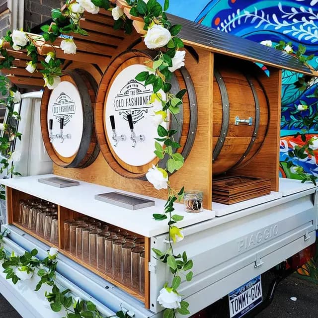 Draft taps and barrels on the Little Tommy Gun cart